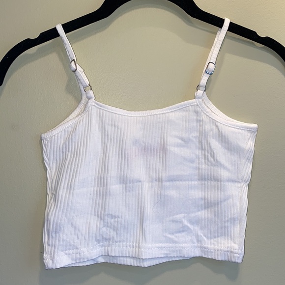 HONEYBUM White Cropped Spaggheti Strap Top Sz: S - Picture 3 of 5